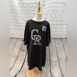 Youth Colorado Rockies Kris Bryant 23 Shirt Sleeve Crew Neck Pullover MLB Tee XL